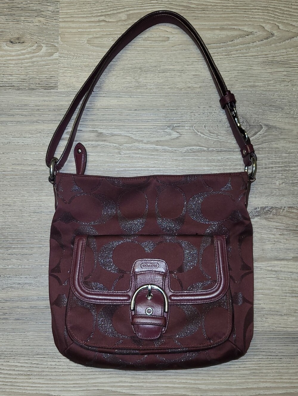 Coach Burgundy Signature Shoulder or Crossbody Bag